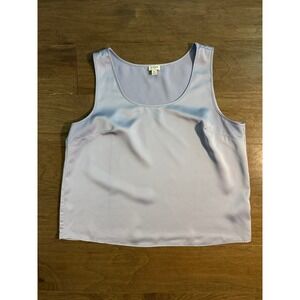 J.Crew Light Lavendar Satin Scoop Neck Tank Top Sleeveless Blouse Womens XL